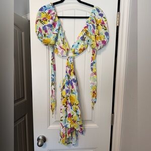 Floral Mini Dress with Puff Sleeves